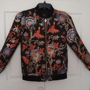 NWT Guess Embroidered Jecket Black Colorful Kid 14